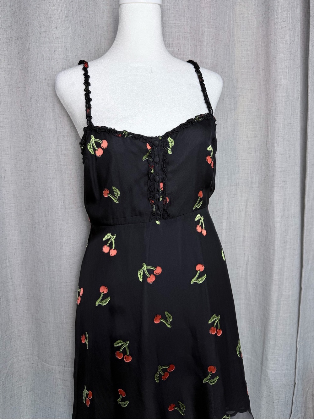 For Love & Lemons Black Cherry Slip Dress